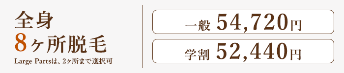 全身8ヶ所脱毛