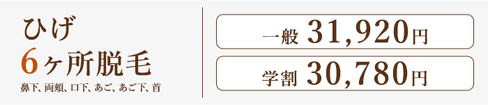 ひげ6ヶ所脱毛