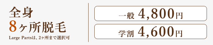 全身選べる8ヶ所脱毛